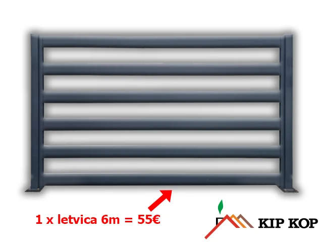 ALUMINIJASTA LAMELNA OGRAJA PROFIL 100X20 mm